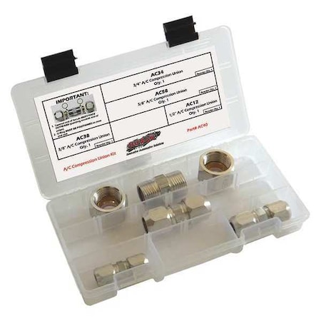 Compression Fitting Kit, SAE, 4 Pieces MPN:AC40