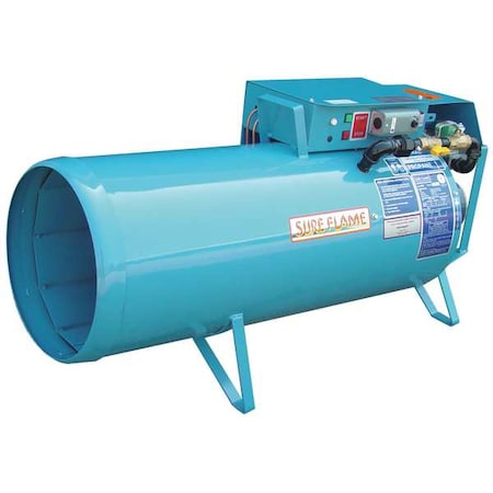 Portable Gas Torpedo Heater, Vapor Propane, Natural Gas, Direct Spark, 400, 000 BtuH, 46 in L MPN:S405