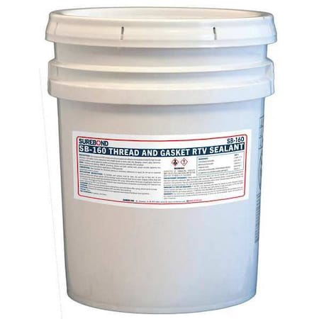 Acetoxy Cure RTV Silicone Sealant, 5 gal, Clear, Temp Range -62 to 350 Degrees F MPN:SB-160 P CL