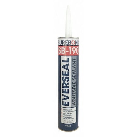 Hybrid Sealant, 10 oz, Cartridge, Clear, Hybrid Base, SB-190 MPN:SB-190