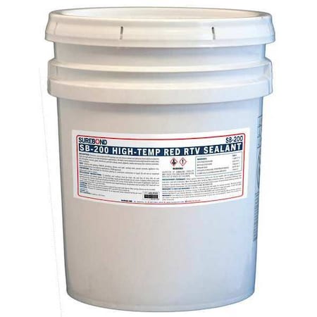 Acetoxy Cure RTV Silicone Sealant, 5 gal, Red, Temp Range -62 to 500 Degrees F MPN:SB-200 P RE