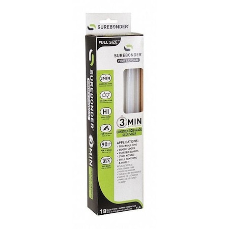 Hot Glue Sticks, 3 Minute, 7/16