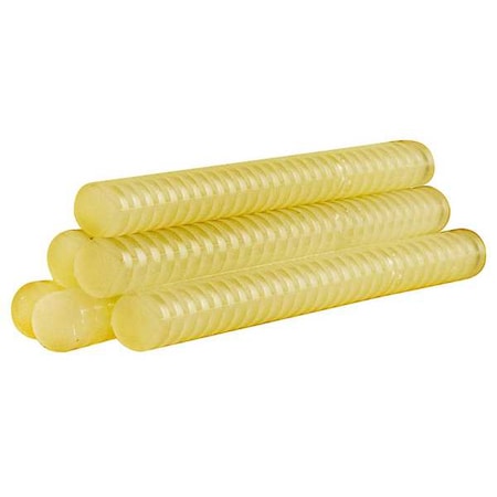 Hot Melt Adhesive, Clear, 5/8 in Dia, 8 in L, 10 sec Begins to Harden, 165 PK MPN:QUAD-701P