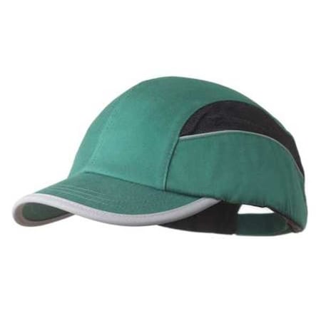 Bump Cap, Short Brim Baseball, Inner ABS Polymer, Outer Polycotton, Hook-and-Loop Suspension, Green MPN:SCARAP1GRN