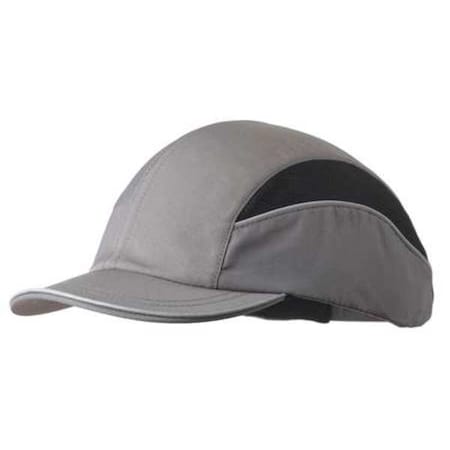 Bump Cap, Short Brim Baseball, Inner ABS Polymer, Outer Nylon, Hook-and-Loop Suspension, Gray MPN:SCARAP1GRY