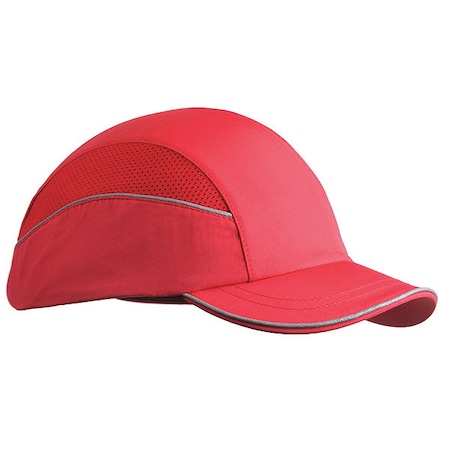 Bump Cap, Short Brim Baseball, Inner ABS Polymer, Outer Nylon, Hook-and-Loop Suspension, Red MPN:SCARAP1RED