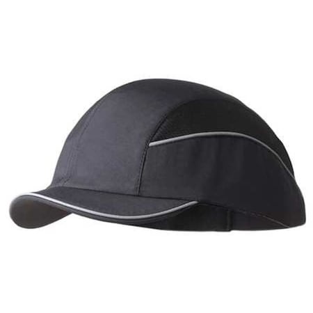 Bump Cap, Short Brim Baseball, Inner ABS Polymer, Outer Nylon, Hook-and-Loop Suspension, Black MPN:SCARAP3BLK