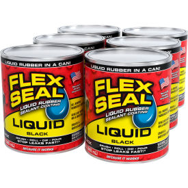 Flex Seal® Liquid® Rubber Sealant Coating 32 oz. Can Black 6/Case LFSBLKR32 - Pkg Qty 6