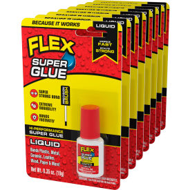 Flex Seal® Flex Super Glue™ 10g Brush-On Liquid Bottle Clear 8/Case SGLIQ10BT - Pkg Qty 8