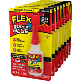 Flex Seal® Flex Super Glue™ 20g Liquid Bottle Clear 8/Case SGLIQB20 - Pkg Qty 8