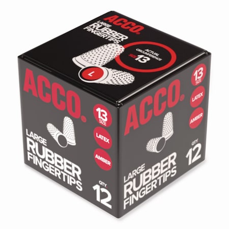 Rubber Finger Tips, Size 13, Large, PK12 MPN:ACC54033