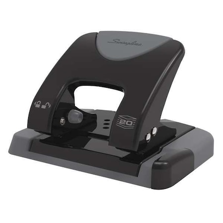 Two-Hole Paper Punch, 20 Sheets, Blck/Gray MPN:A7074135