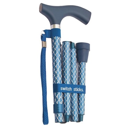Walking Stick, Single, 12 in. H, Azure, Wood MPN:502-2000-5200