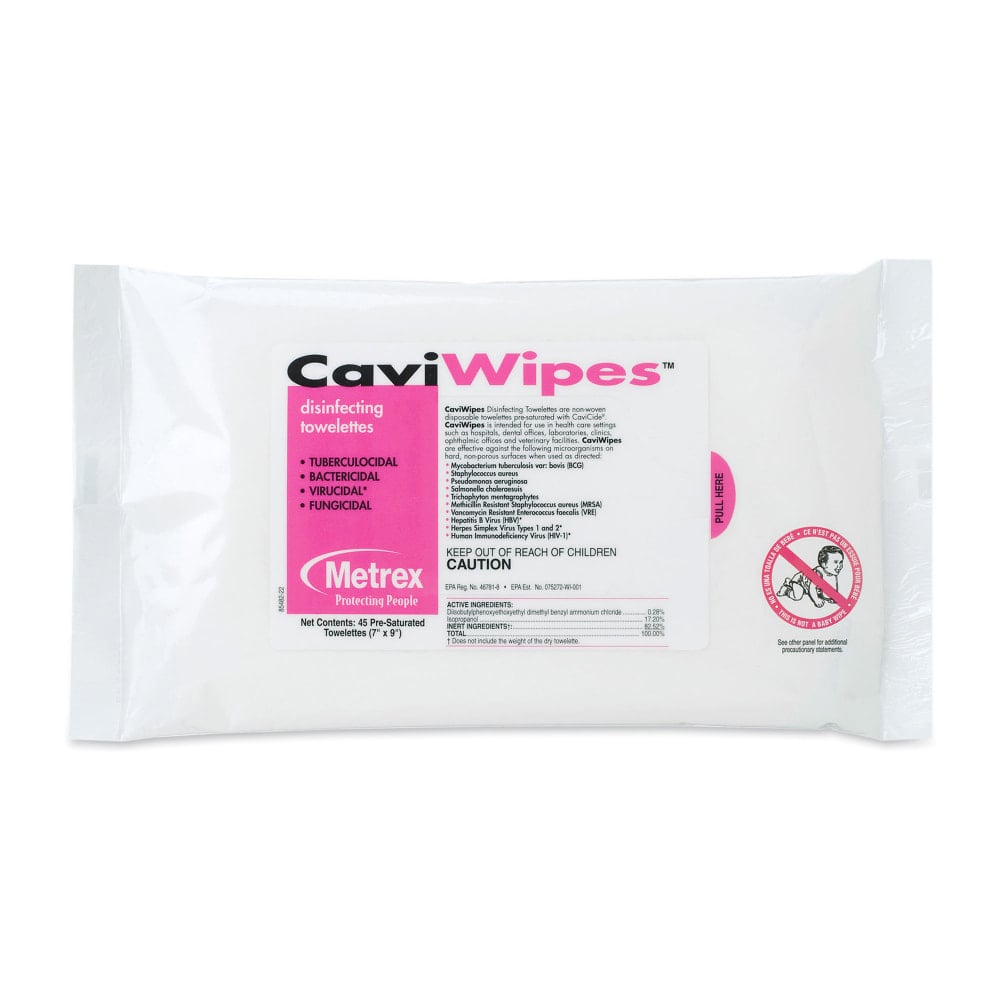 Unimed CaviWipes FlatPack Surface Disinfectant Wipes, Pack Of 45 (Min Order Qty 5) MPN:MACW078224