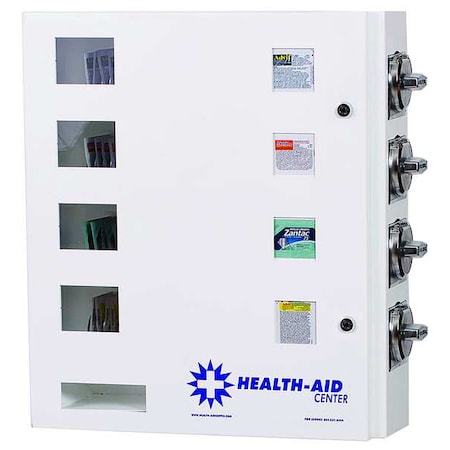 Medicine Vending Machine, Steel, 20 in W, White, Keys MPN:HA4-75