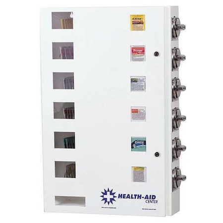 Medicine Vending Machine, Steel, 20 in W, White, Keys MPN:HA6-T