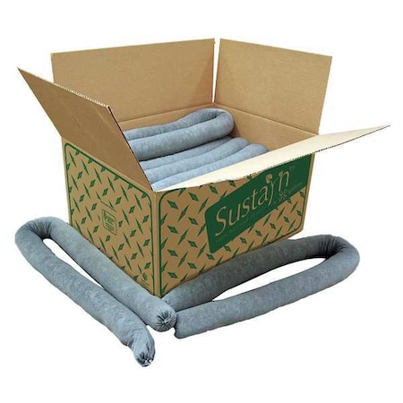 Sorbent Sock, 17 gal, 3 in x 48 in, Universal, Gray, 15 PK MPN:G-30