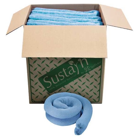 Sorbent Sock, 44 gal, 3 in x 48 in, Oil, Blue, 40 PK MPN:M-34