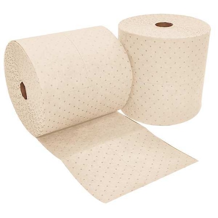 Sorbent Roll, Oil, 53 gal Vol Absorbed per Pkg, 16 in x 150 ft, Tan, Polypropylene, 2 PK MPN:OSR-91