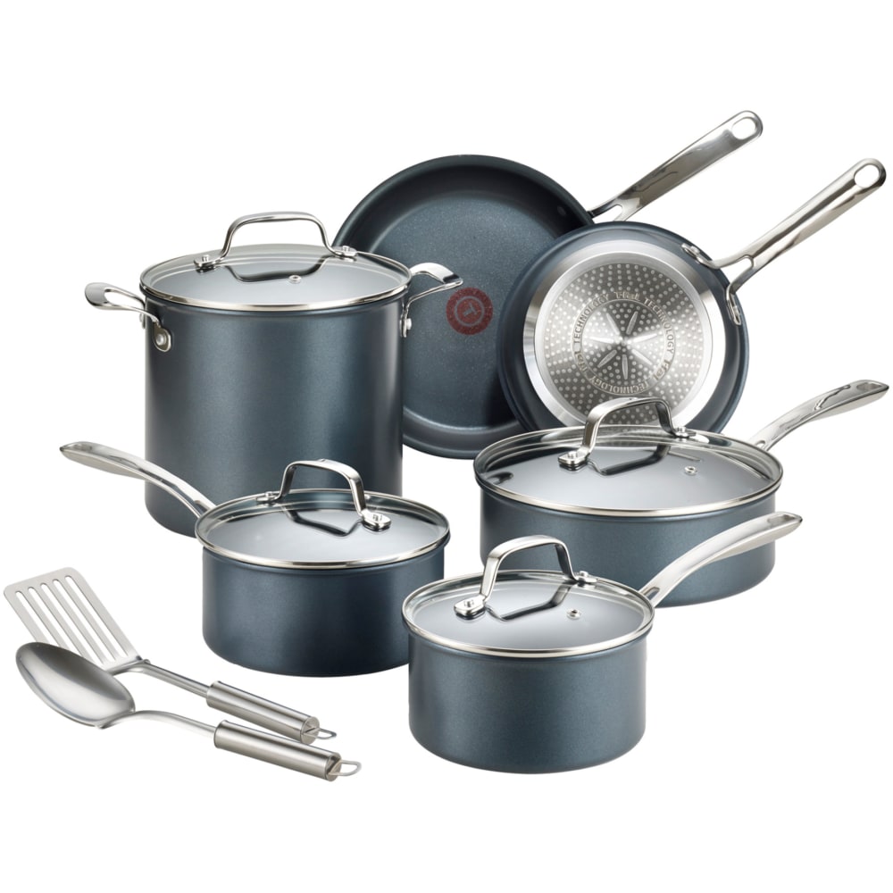 T-Fal Unlimited 12-Piece Aluminum Non-Stick Cookware Set, Gray MPN:E104SC64