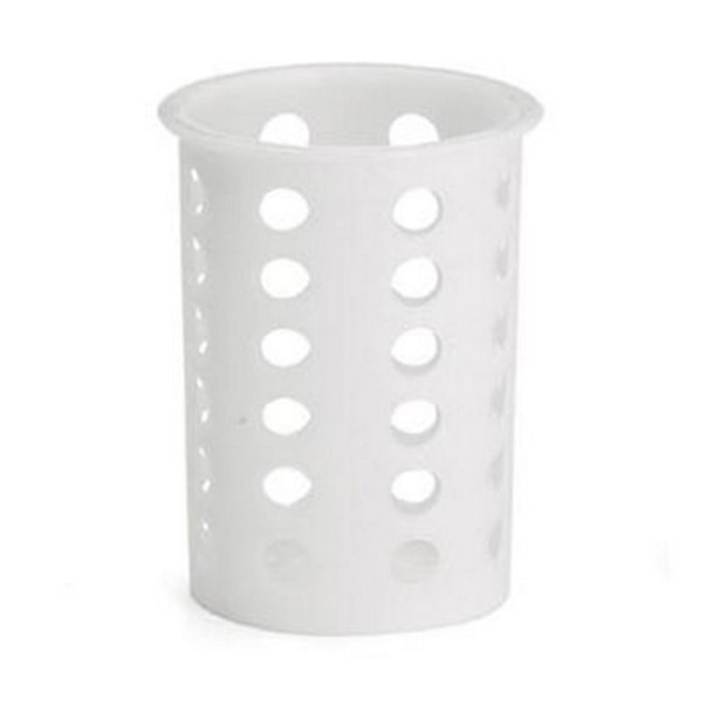 Tablecraft Plastic Flatware Cylinder, 4-1/2in, White MPN:PP33