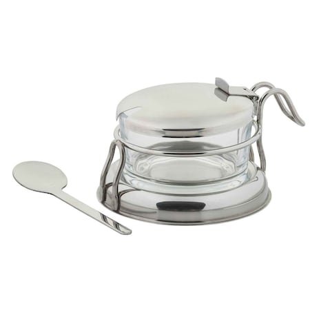 Glass Condiment Jar Set, SS, 6 OZ MPN:357