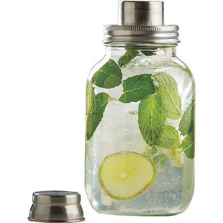 Mason Jar Glass Cktail Shkr SS Top, 30OZ MPN:MJS30