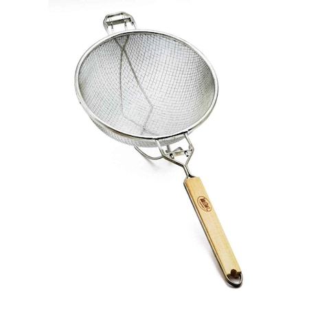 Dbl Md Mesh Strnr, Tin/Wood, 8.6