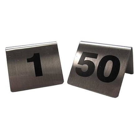 Number Tent, 2 1/2 in W, Silver, PK50 MPN:T150