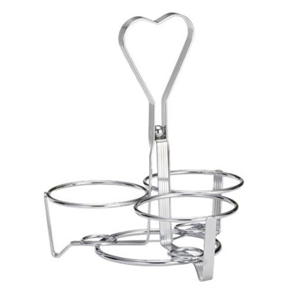 Tablecraft 3-Ring Condiment Caddy, 8-1/4in x 7-1/4in, Silver MPN:1370R
