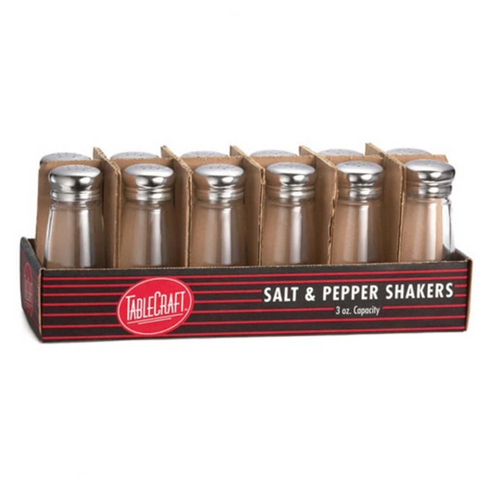 Tablecraft Salt And Pepper Shakers With Mushroom Tops, 3 Oz, Clear, Pack Of 12 Shakers MPN:C132-12