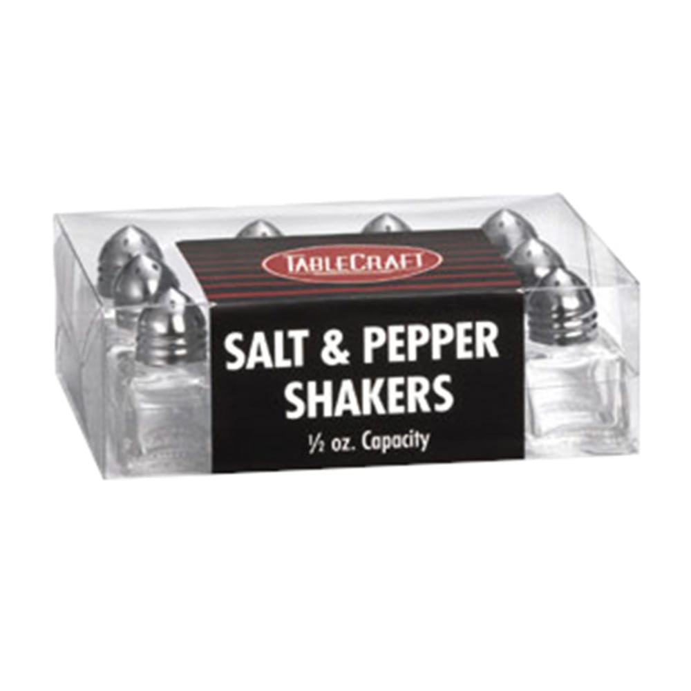 Tablecraft Cube Salt And Pepper Shakers, 0.5 Oz, Clear, Pack Of 12 Shakers MPN:C30A