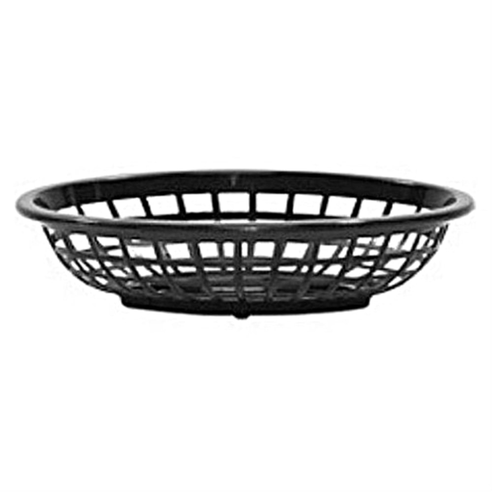 Tablecraft Oval Plastic Side Order Baskets, Black, Pack Of 12 Baskets MPN:1071BK