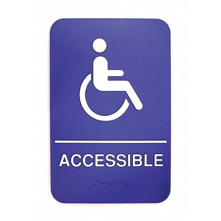 Braille Sign, Accessible, Wht/Bl, ADA, 6