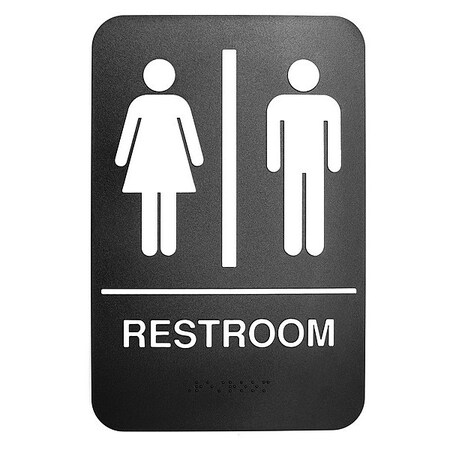 Braille Sign, Wo/Mn Rstrm, ADA, 6