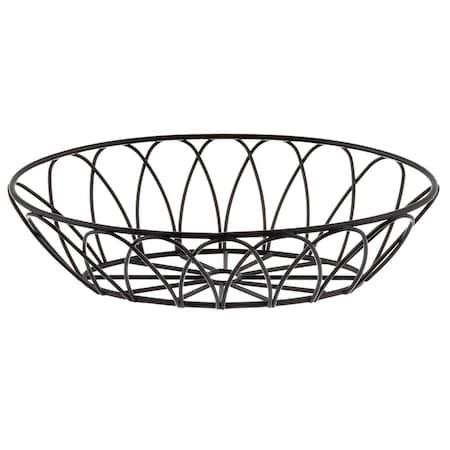 Oval Serving Basket, Black Metal, 9x6x2.5 MPN:10536