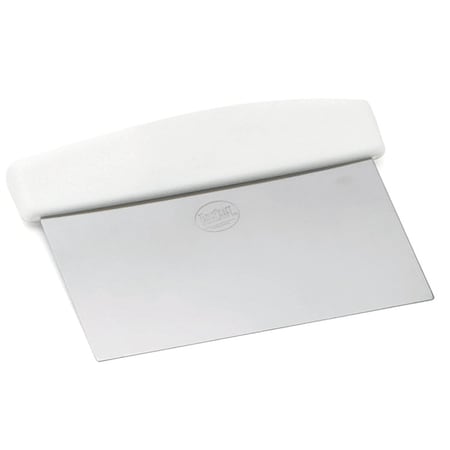 Dough Scraper, SS, White Plst Handle, 6