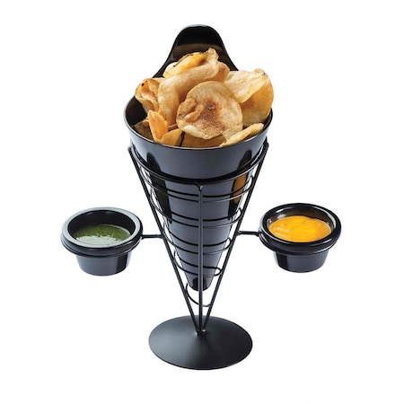 Vertigo Appetizer Cone, Blk W/2 3OZ Rmkns MPN:ACR259