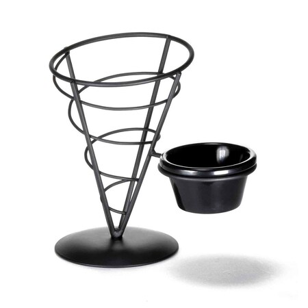 Vertigo App Cone, Blk W/3OZ Ramekin, 7