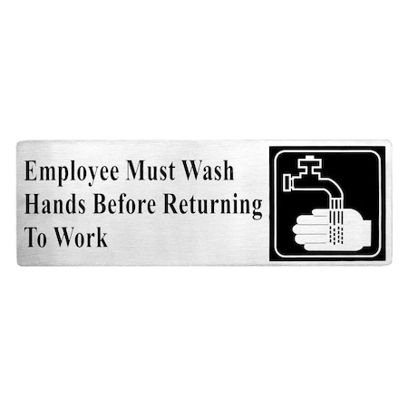 Contemp SS Sign, Employee Must Wash, 3