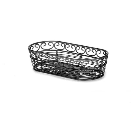 Mediterr Oblong Basket, Blk, 9