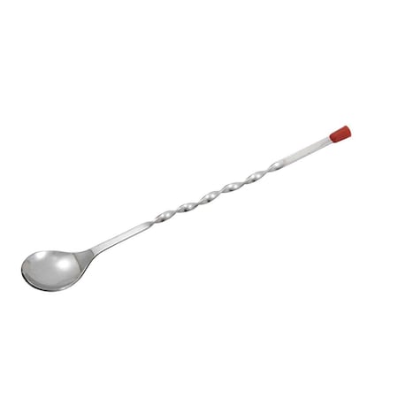 Red Knob Bar Spoon, Stainless Steel, 11
