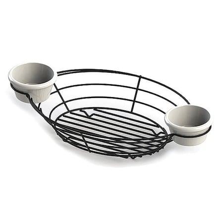 Oval Bskt W/Rmkn Hldr, Blk, 13