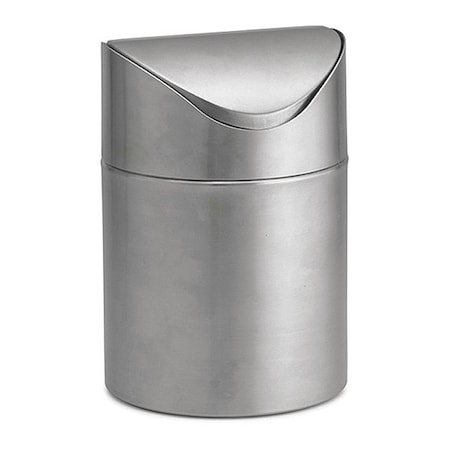 0.35 gal Half-Round Indoor Metal Can, Stainless Steel MPN:WM1