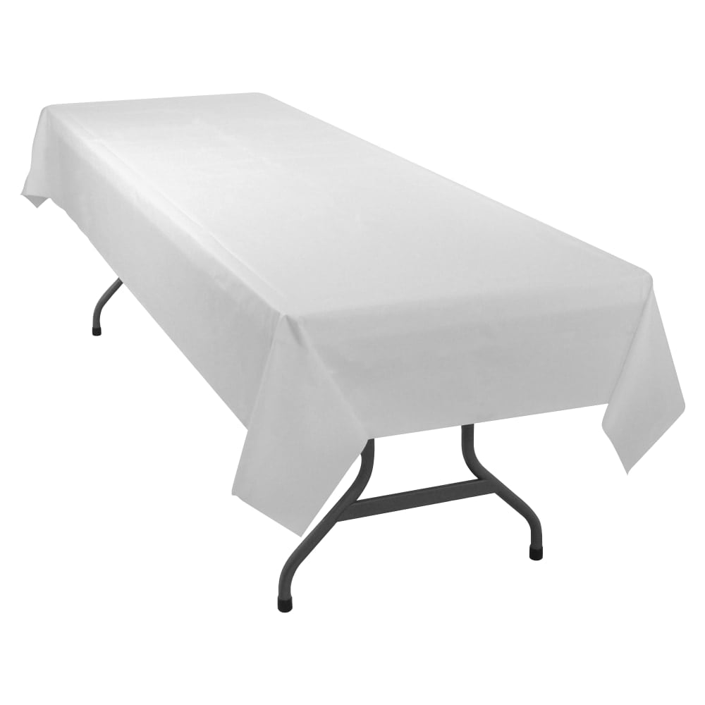 Table Mate Plastic Table Covers, 54in x 108in, White, Pack Of 6 (Min Order Qty 4) MPN:549-WH