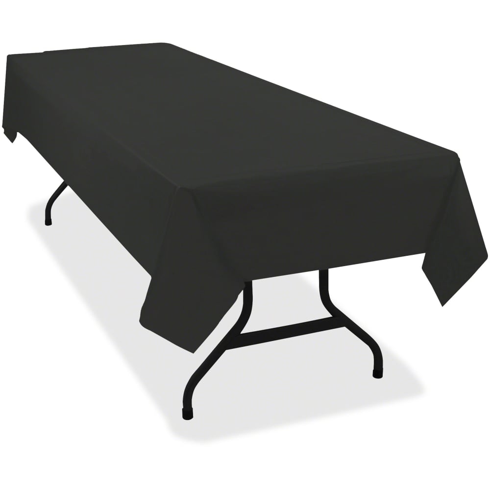 Tablemate Heavy-duty Plastic Table Covers - 108in Length x 54in Width - 6 / Pack - Plastic - Black (Min Order Qty 3) MPN:549BK