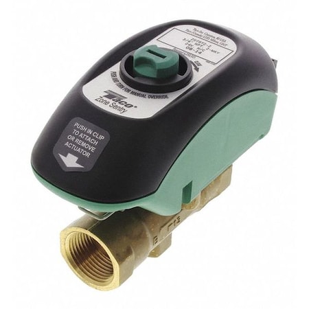 Motorized Zone Valve, NO, Brass, 3/4 in NPT MPN:V075T2A2ZB024Q4A2