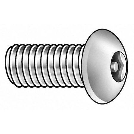 #6-32 x 1/2 in Hex Button Tamper Resistant Screw, Plain Finish, 18-8 Stainless Steel, 25 PK MPN:21820