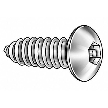 Tamper Resistant Screw, 1 in, Plain Finish, 18-8 Stainless Steel, Button Head Torx Drive, 25 PK MPN:31410