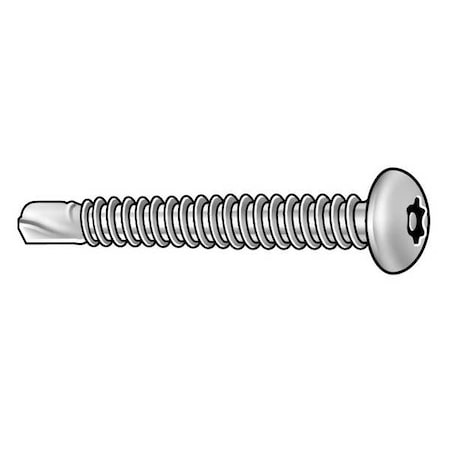 Tamper Resistant Screw, 1/2 in, Plain Finish, 410 Stainless Steel, Pan Head Torx Drive, 25 PK MPN:490300